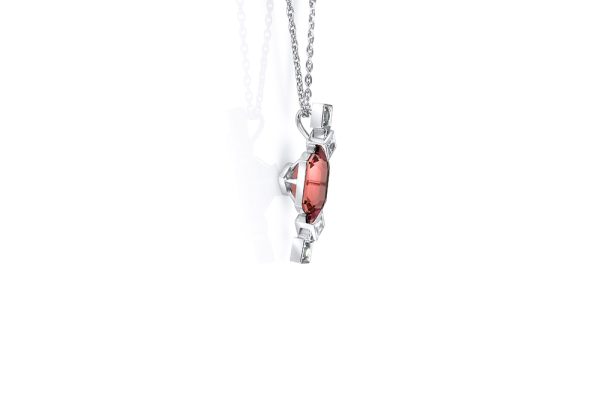 pendentif or blanc, tourmaline et alexandrites 3