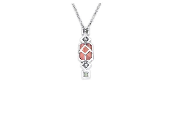 pendentif or blanc, tourmaline et alexandrites 2