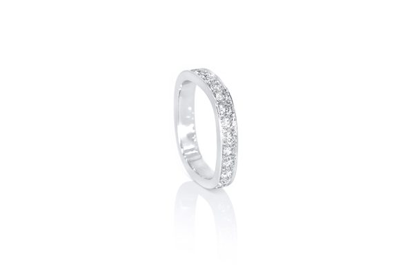 Or blanc palladié 18k, diamant blanc D_VVS 4