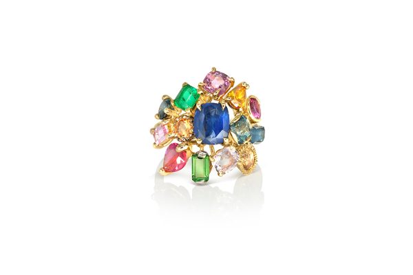 pierres précieuses, saphir, diamant de couleur, or jaune, grenat, emeraude 9
