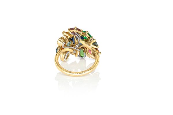 pierres précieuses, saphir, diamant de couleur, or jaune, grenat, emeraude 6