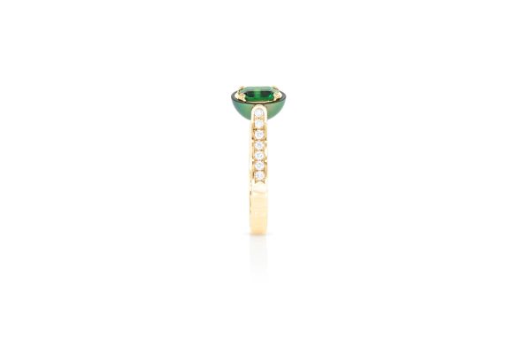 bague ma perle en or jaune, perle, émeraude et diamants 2
