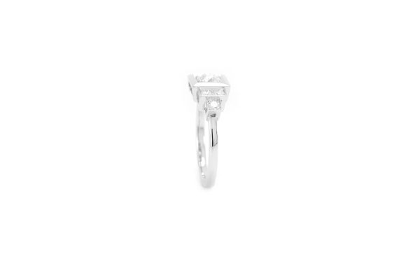 Bague art deco or blanc et diamant 2