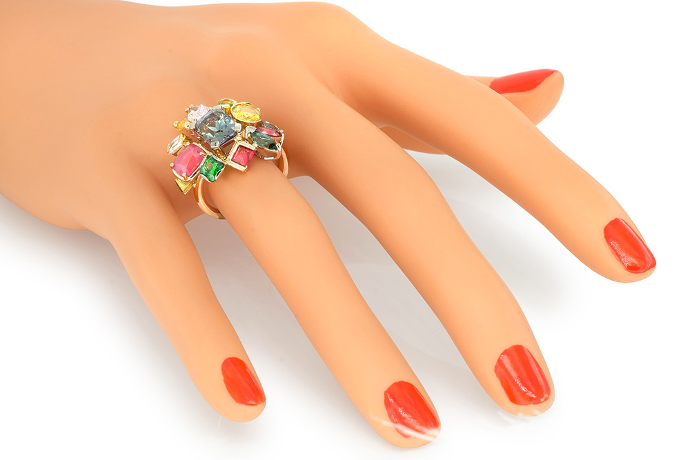 Bague Epicure en or 18k, pierres précieuses et fines 2