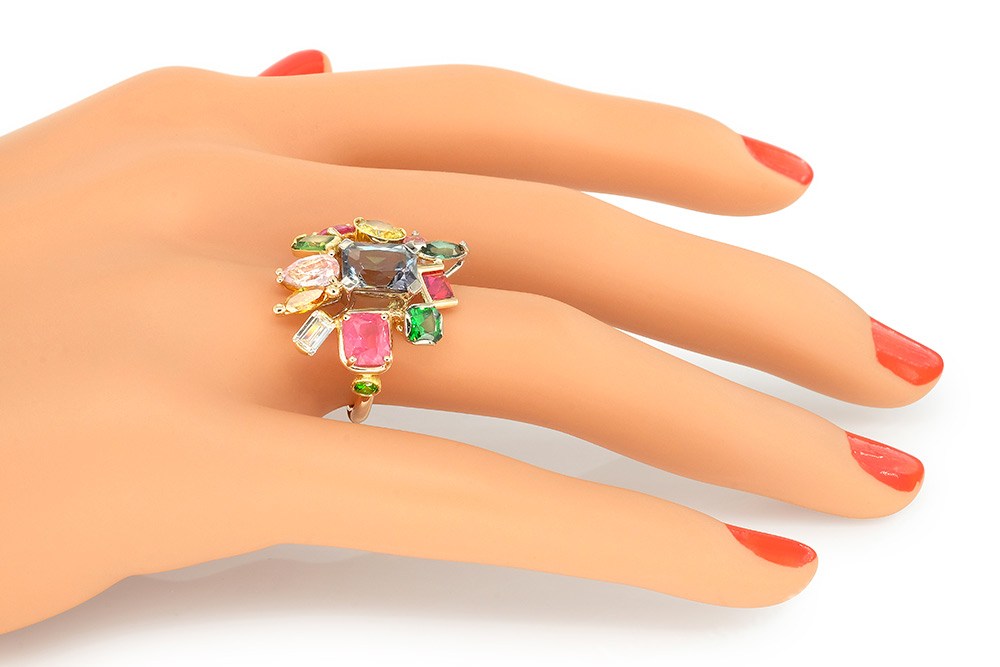 Bague Epicure en or 18k, pierres précieuses et fines 1