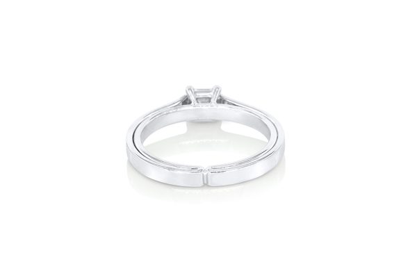 Solitaire en or blanc 18k, diamant et tsavorites 3