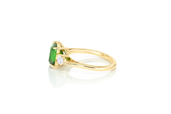 Or jaune 18K, diamants poire et grenat tsavorite 6