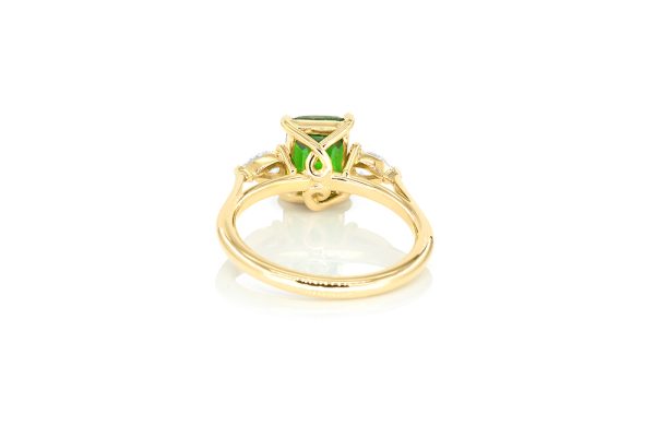Or jaune 18K, diamants poire et grenat tsavorite 5