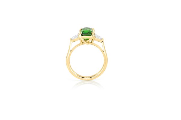 Or jaune 18K, diamants poire et grenat tsavorite 3