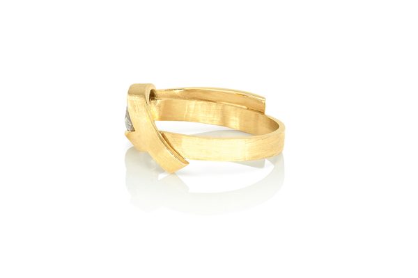 Or jaune 18K, ruban, diamant poire 6