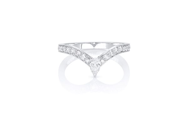 Alliance Diadème en or blanc diamant poire 1