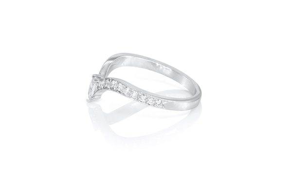 Alliance Diadème en or blanc diamant poire 2