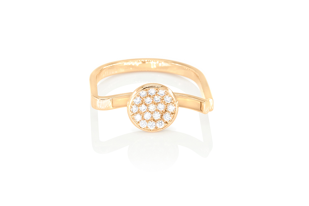 Bague Lily en or rouge, perle Akoya et diamants 6