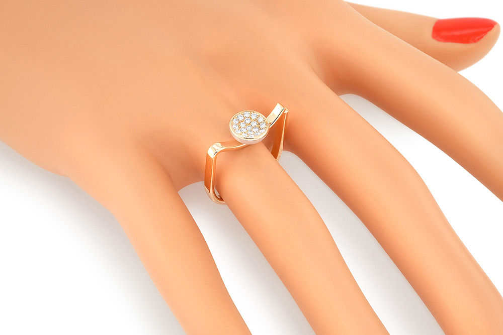 Bague Lily en or rouge, perle Akoya et diamants 2