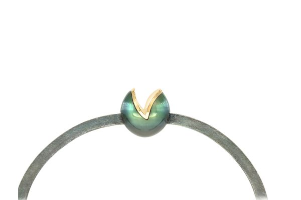 Bracelet or et argent, perle de Tahiti 4