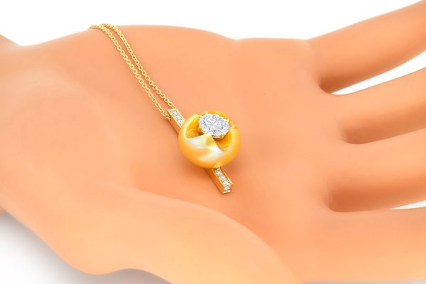Perle gold et diamants 1 carat 7