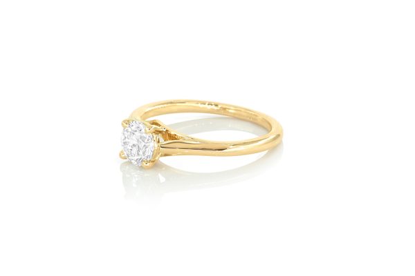 Solitaire Nature en or jaune et diamant 4