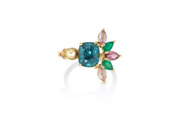 Bague Givrée, or jaune et pierres précieuses 9