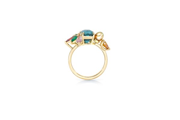 Bague Givrée, or jaune et pierres précieuses 3