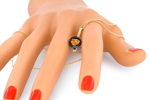 pendentif coeur de grenat spéssartite 3