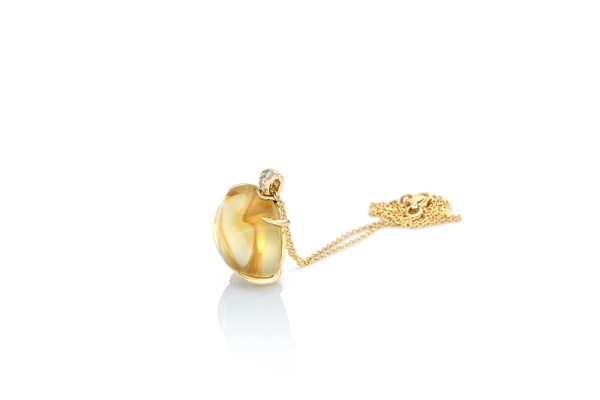 pendentif jelly, Citrine et or 4