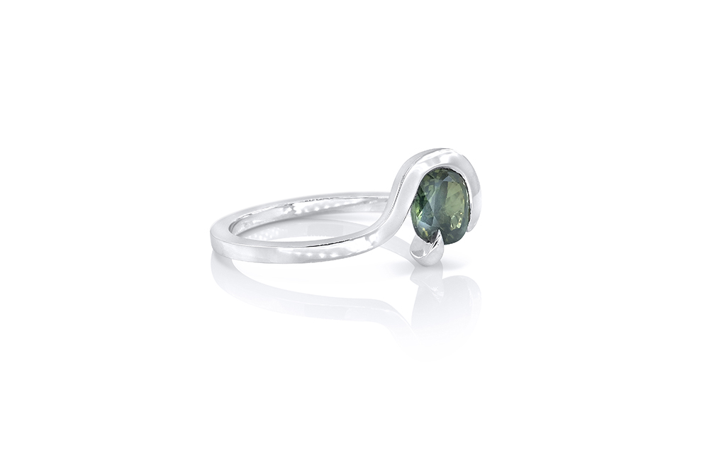 Or blanc et saphir vert 4