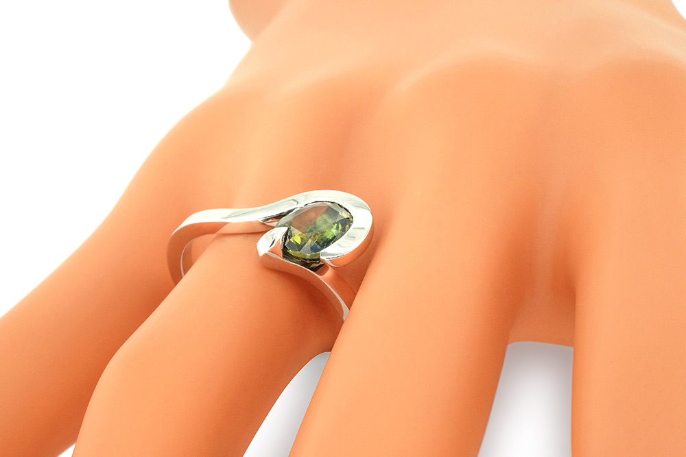 Or blanc et saphir vert 2