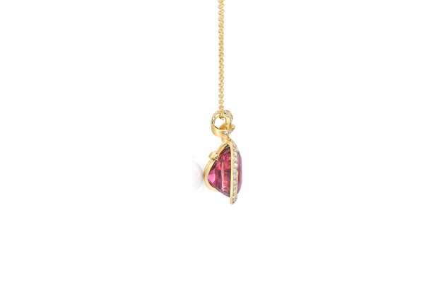Or jaune, tourmaline rose et diamants 2