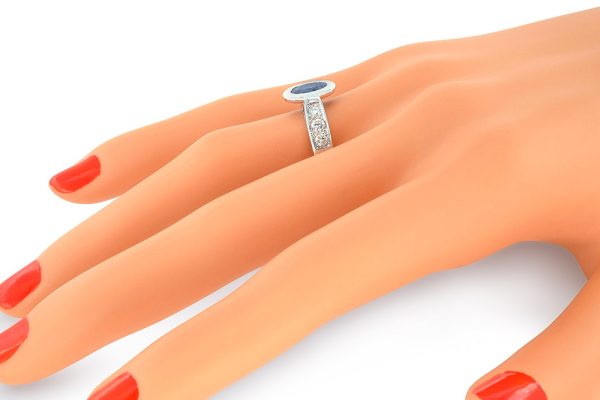 Or blanc, diamants et saphir 4