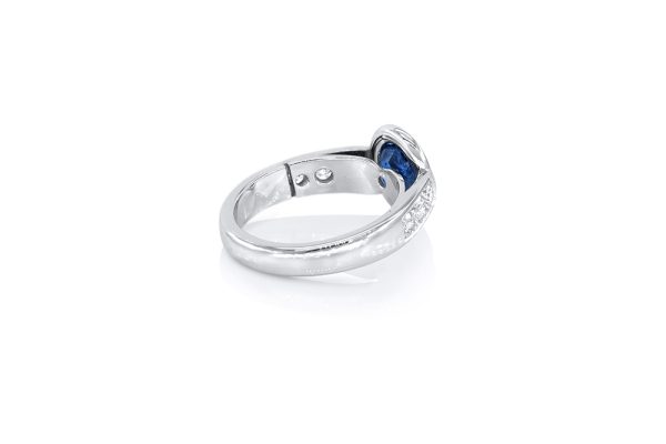 Or blanc, diamants et saphir 2