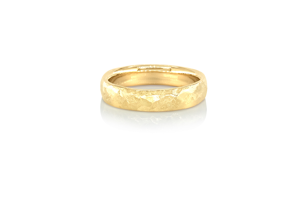 Alliance Or jaune martelée 4