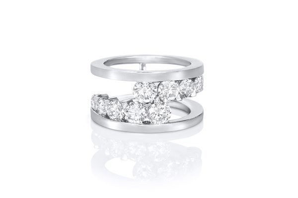Or blanc palladié et 2 carats de diamants 1