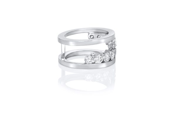 Or blanc palladié et 2 carats de diamants 6
