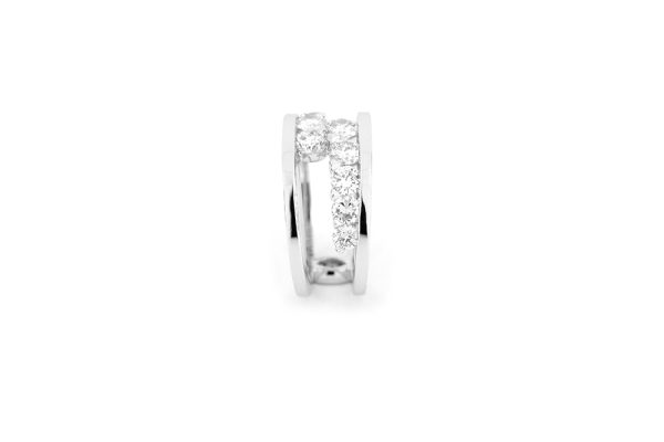 Or blanc palladié et 2 carats de diamants 3