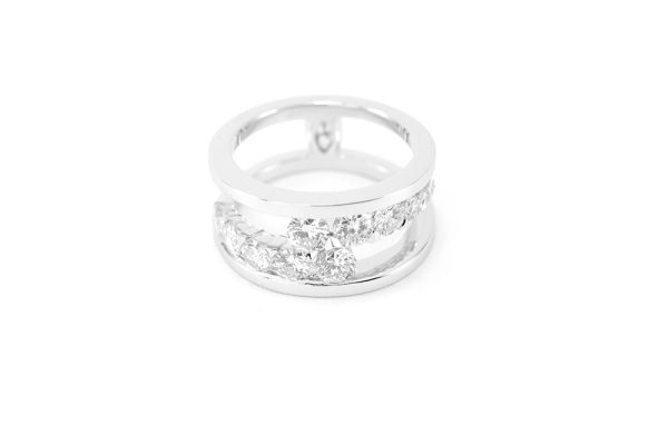 Or blanc palladié et 2 carats de diamants 2