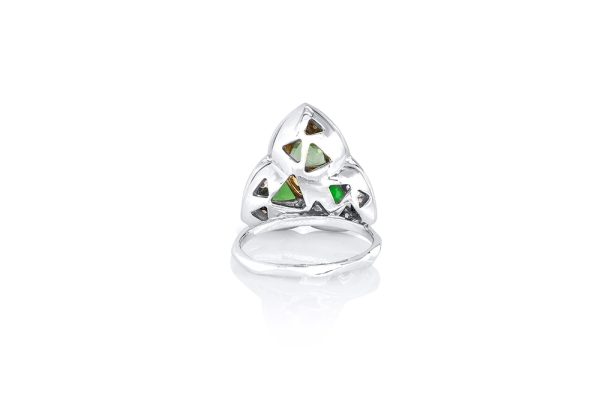 Bague or blanc et grenats tsavorites 3