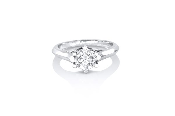 solitaire diamant et or blanc 6