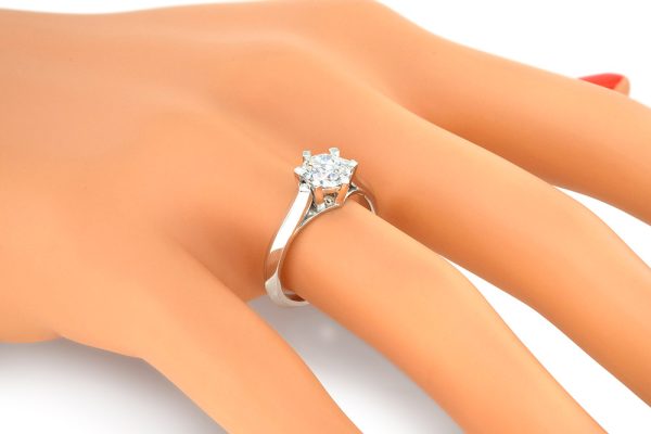 solitaire diamant et or blanc 3