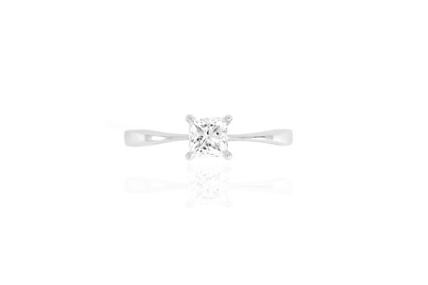 Diamant Princesse et or blanc 5