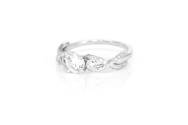 or blanc 18k, diamant et tresse en or 4