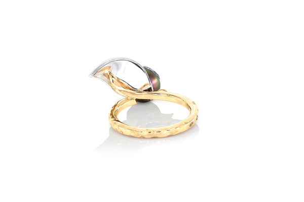 Bague Ayawaska, laque, or platine et diamant 2