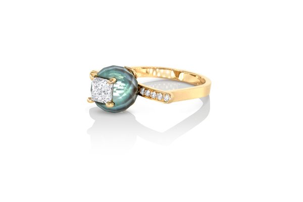 Bague Psyché en or, perle et diamants 5