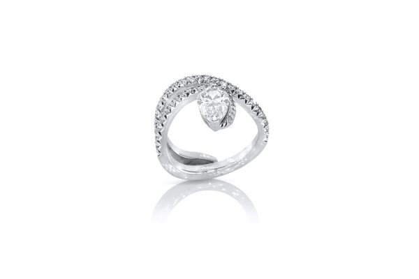 solitaire princesse en or blanc et diamants 7