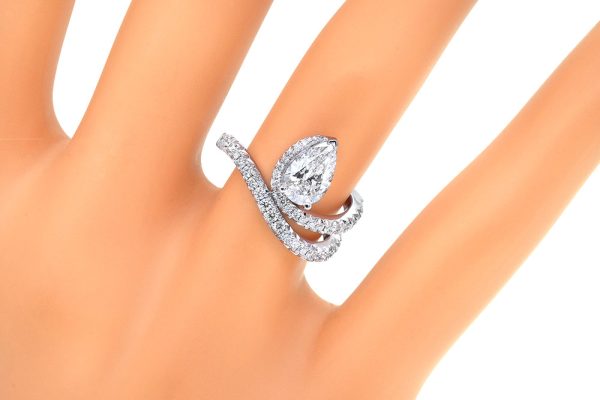 solitaire princesse en or blanc et diamants 5