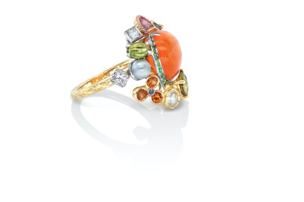 Bague Forest en or et pierres précieuses 5