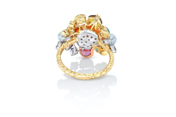 Bague Forest en or et pierres précieuses 4