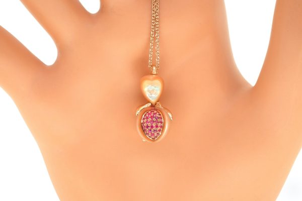 Pendentif Grenade or et rubis 8