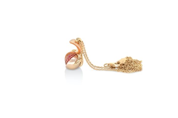 Pendentif Grenade or et rubis 4