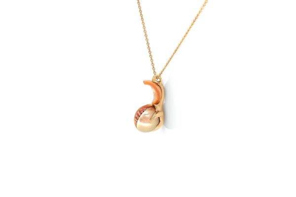 Pendentif Grenade or et rubis 2