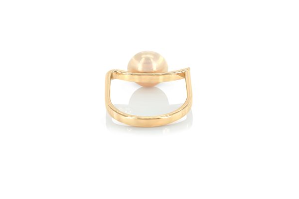 bague lily blanche, perle, diamant et or jaune 3